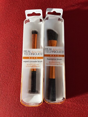 2! Real techniques foundation brush expert concealer 01402 91542 Bundle Lot