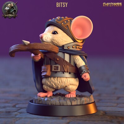 Accurate Mouse Knight Miniature Mice Archer for D&D 5e Mouse and Mysticism 32mm