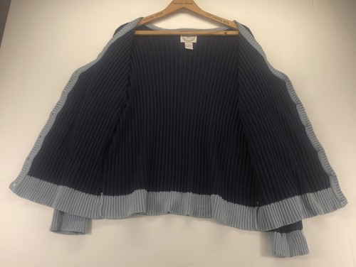 VTG Stitches in Time Sweater Women’s XL Blue Cardigan Button Up Long Sleeve - Picture 9 of 13