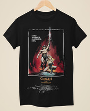 Conan The Barbarian - T-shirt nera ispirata al poster film