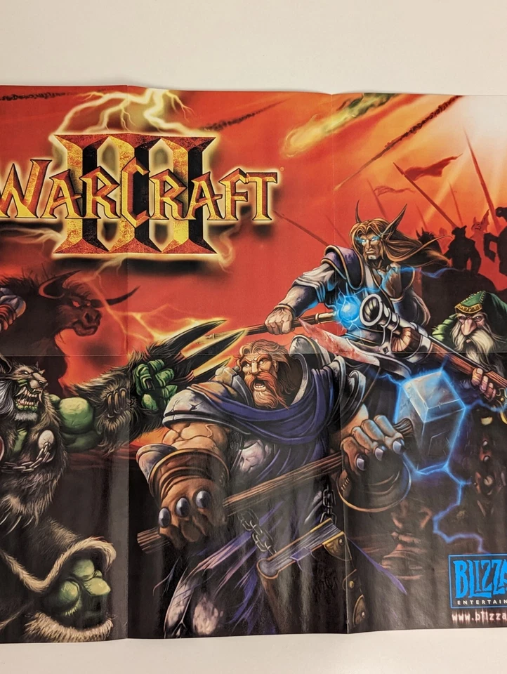 Vtg Blizzard Entertainment Poster World of Warcraft & Warcraft 3 SAMWISE 2000 - Image 4 of 4