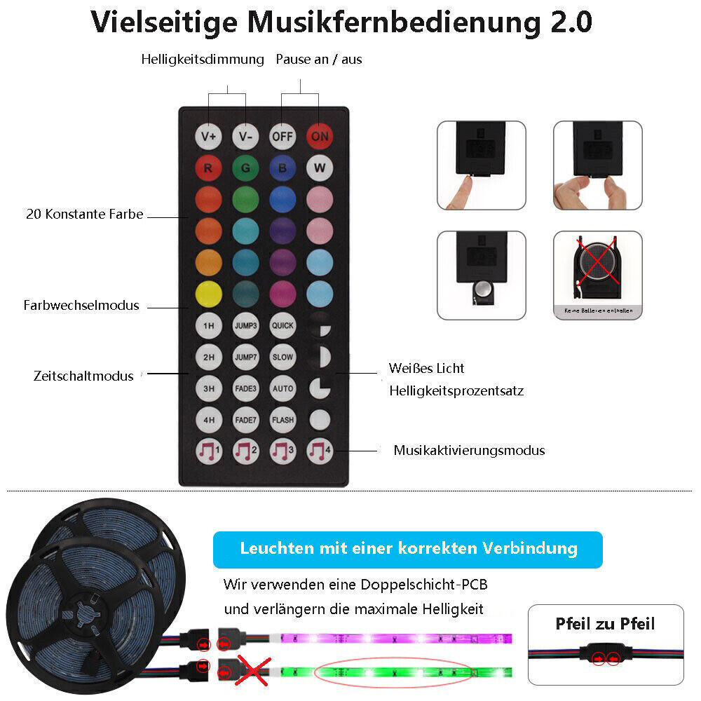 LED STRIPE STREIFEN RGB 5050 Band Leiste Licht Wasserdicht 900leds 125400355792