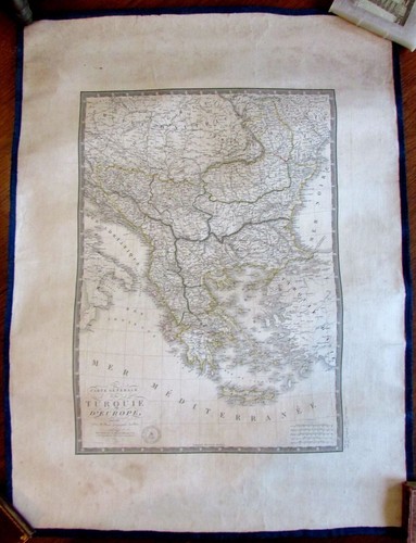 Turkey in Europe 1828 Brue linen backed old map Greece Balkans Austria - Picture 2 of 2