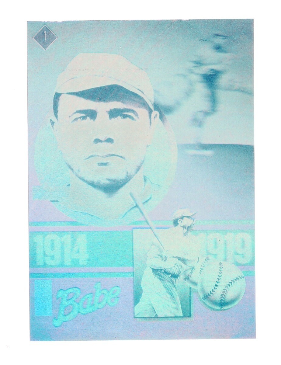 BABE RUTH - 1992 GOLD ENTERTAINMENT CO. - HOLOGRAM - CARD #1 - FREE SHIPPING BABE RUTH - 1992 GOLD ENTERTAINMENT CO. - HOLOGRAM - CARD #1 - FREE SHIPPING