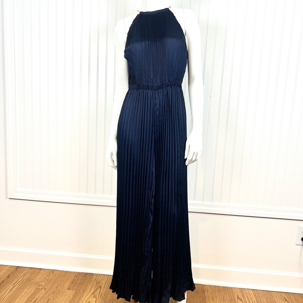 Halter Michael Kors Navy Blue Dress Michael Kors Chain Neck Dress