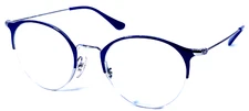 RAY-BAN RB3578V 2906 Navy Blue/Silver Half Rimless Eyeglasses Frame 50-22-145