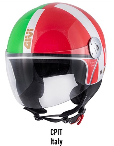 CASCO DEMI-JET 10.7 GIVI MINI-J CONCEPT ITALIA TRICOLORE TAGLIA XS | eBay