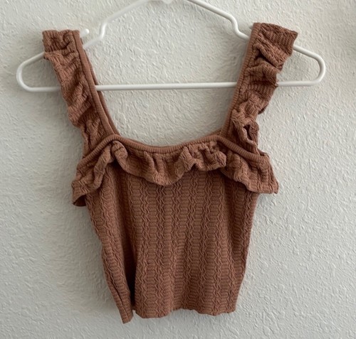 ZARA Brown Knit Tank Top Size Small