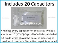 Sega Game Gear 20 Capacitor Replacement Repair Kit Fix no/low sound  Dim Screen