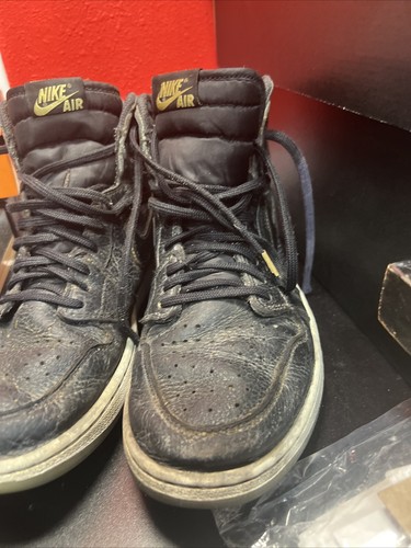 Nike Air Jordan 1 Retro High OG Men Size 10.5 Sneakers City Of Flight Black Gold - Picture 6 of 11