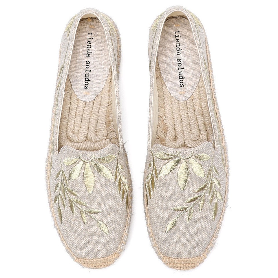 Mujer Alpargatas Zapato Plano Plataforma Real Goma Sin Cordones Floral