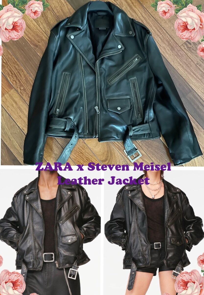 ZARA - Steven Meisel Leather Biker Jacket, Size XS(Runs ZARA - Steven Meisel Leather Biker Jacket, Size XS(Runs