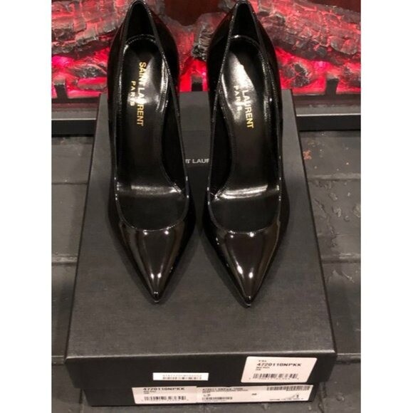 Décolleté Saint Laurent in pelle verniciata Opyum nere taglia EU:36 5 US:6 5
