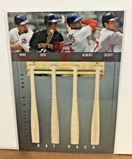 Pujols Piazza Reyes Rolens 2004 Classic Clippings Red Bat Rack No # Variant 1/1