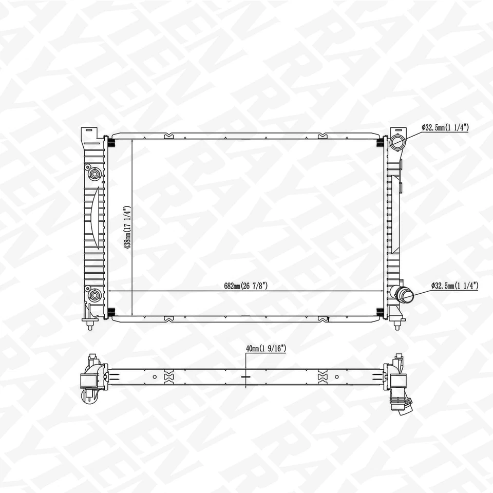 Radiator Fit for 04-00 Audi A6 Quattro 05-03 Audi Allroad Quattro 04-03 Audi RS6 Foto 2 de 4