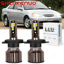 For 1999-2000 Honda Civic 2x H49003 Led Headlight Bulbs Kit Hilo Beam 6000k