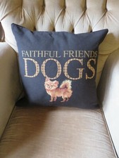 VELVET BACK POMERANIAN SPITZ DOG GIFT PET TAPESTRY PILLOW CUSHION COVER ONLY � �