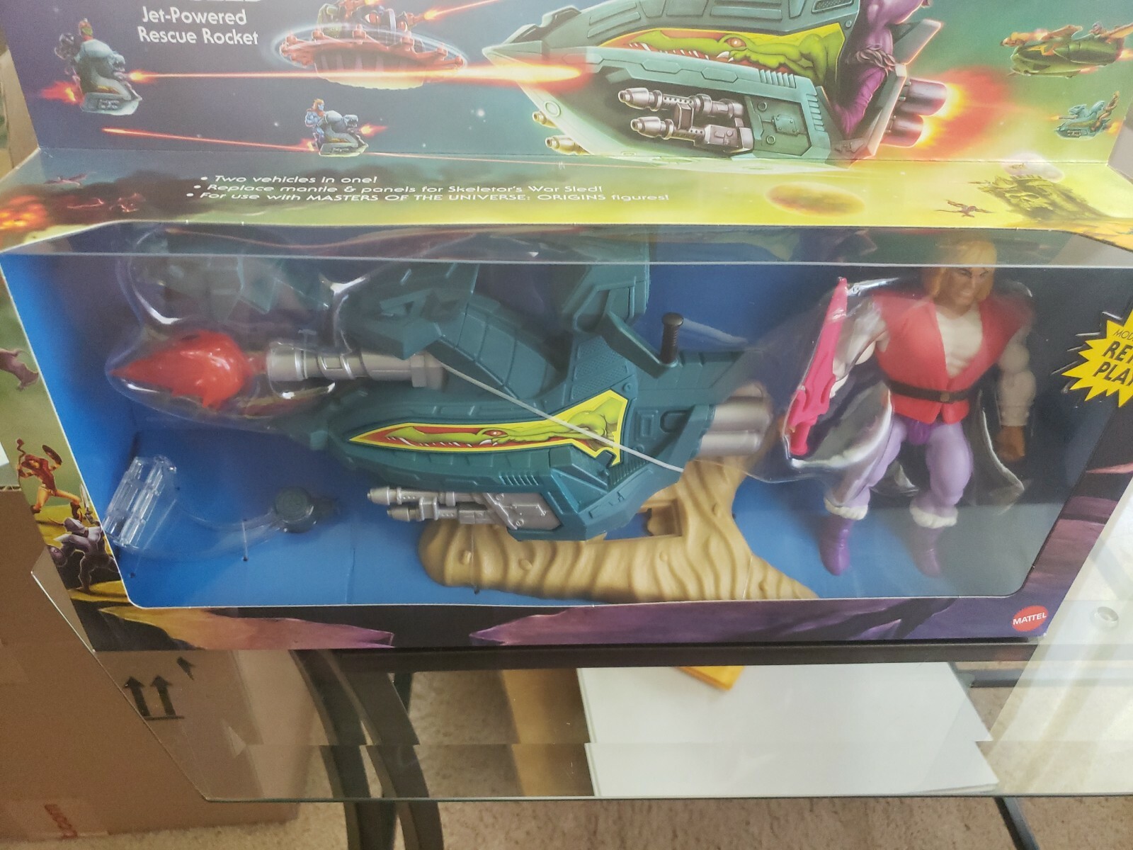 Figurine Masters Of The Universe Origins - Prince Adam & Sky Sled (2020) - Mattel - Neuf Sous Blister