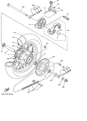 YAMAHA TTR50, TTR-50 REAR WHEEL AXLE COLLAR, SPACER 90387-12834-00 - Picture 2 of 2