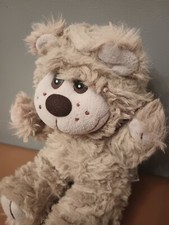 VTG UNBRANDED TEDDY BEAR PLUSH STUFFED ANIMAL TOY BEIGE BROWN 10" SOFT B34