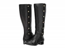  Nine West Women's  Oreyan-Wide Calf Black Leather Boot Sz 6.5M