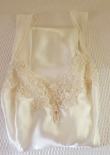 Vintage Private Luxuries Nightgown Size M Semi Sheer Ivory Flowy Estate