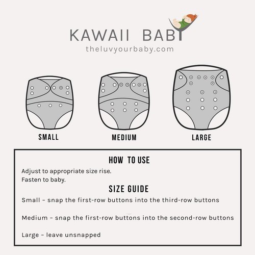 KaWaii Baby One Size HD3 Pocket Cloth Diapers, Best Daycare Nappies, Washable... - Picture 8 of 9