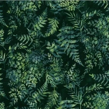 Hoffman Batiks Fabric - Bali Batik - Black/Jade Fern #U2489-216