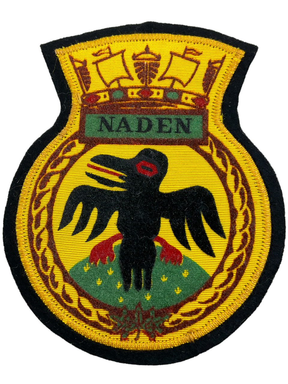 Canadian RCSC Sea Cadets Ships Crest Naden 5 Inch Patch Felt Flock