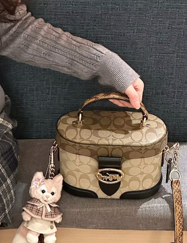 New Authentic Coach Georgie Gem Crossbody Bag In Blocked Signature Canvas NWT - Picture 6 of 14