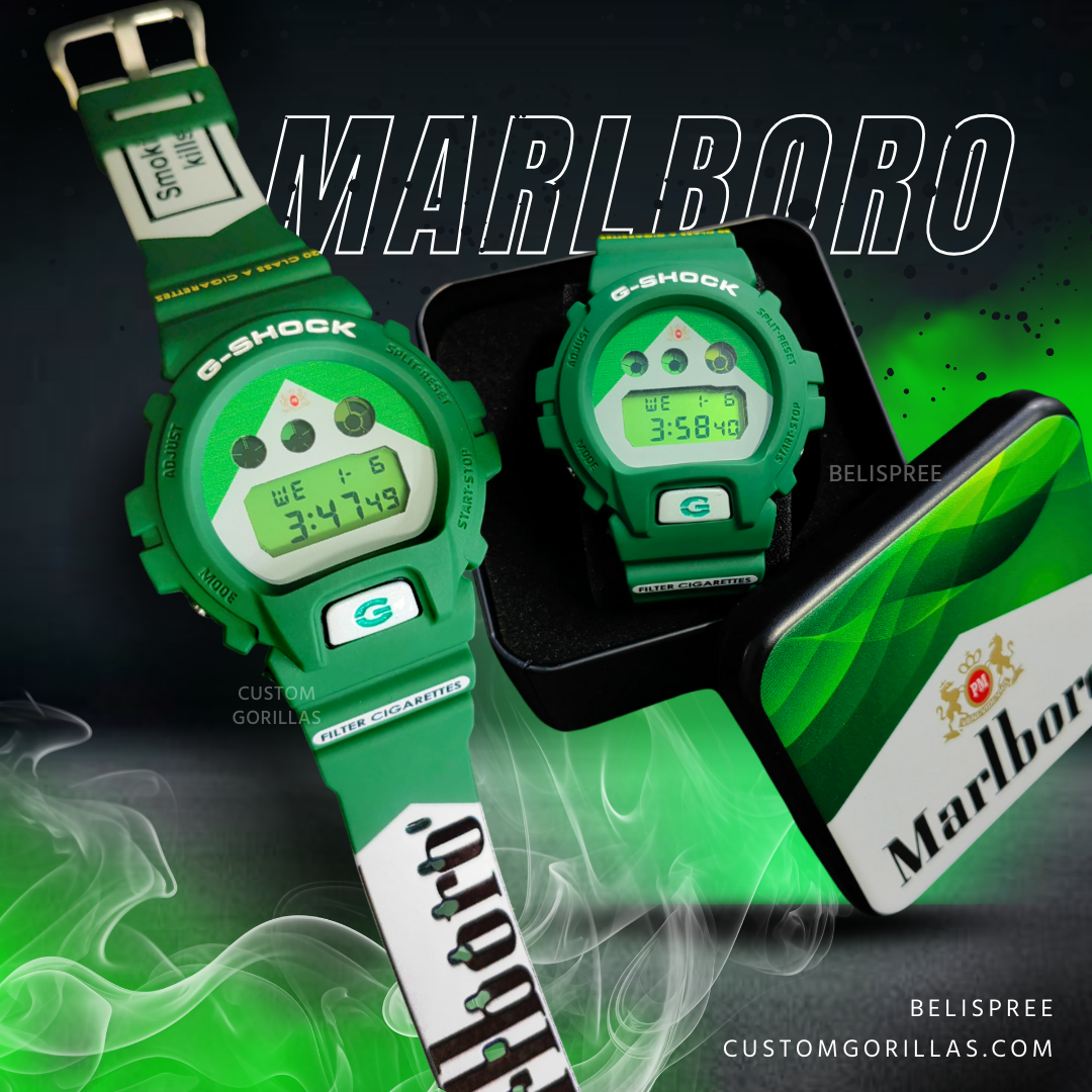 DW-6900 Green Marl Boro G Shock Watch Custom Design G-Shock