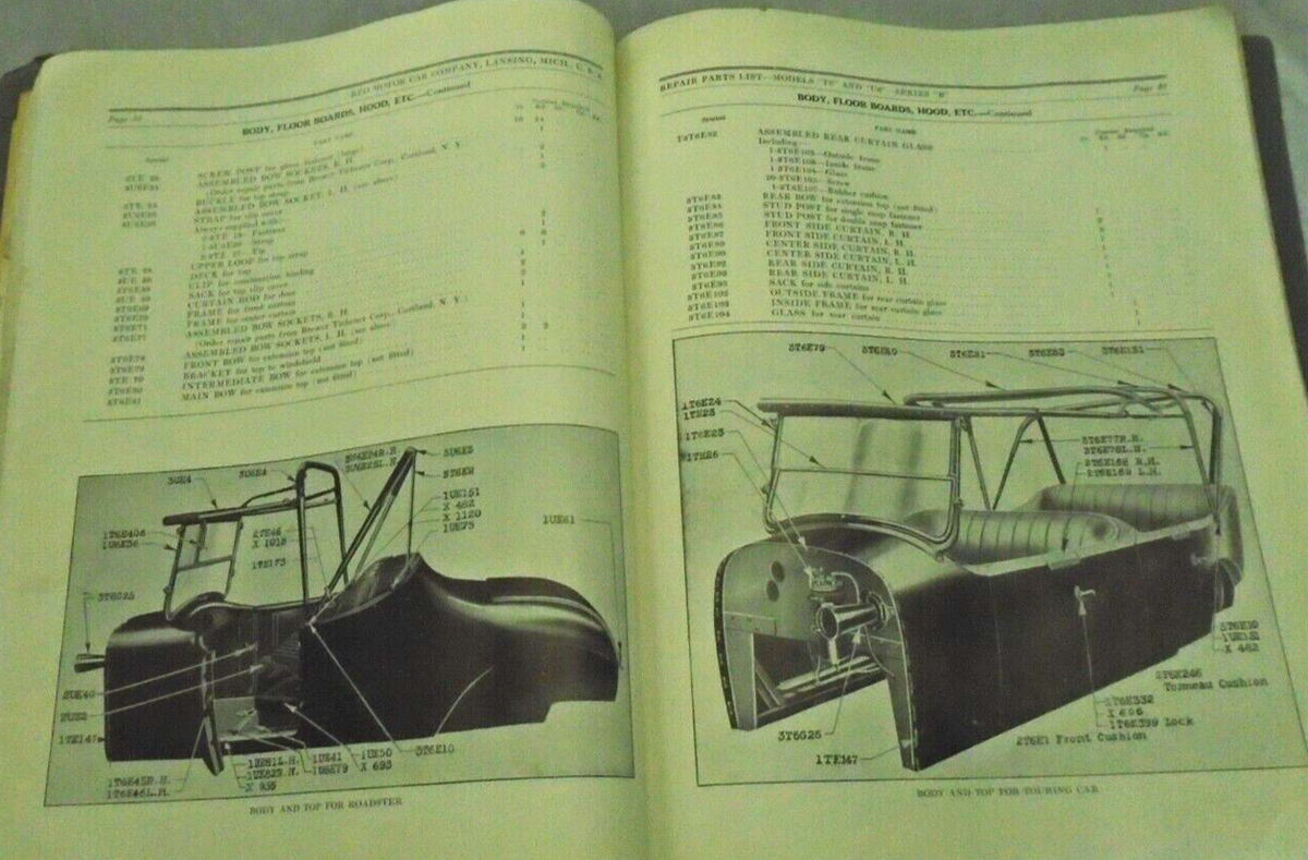 REO 1922 REPAIR PARTS LIST ORIGINAL ----- COLLECTIBLE /AUTOMOBILE