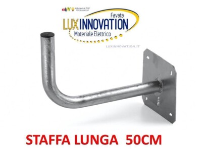 Supporto Per Antenna Esterna In Acciaio - Staffa A L Da 30 Cm Per Tetto O Parete, Universale - Foto 3