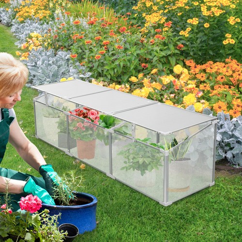 6 x 8 ft Iron PVC Panel Mini Greenhouse with 2 Doors - Green by Sunnydaze - Picture 25 of 94