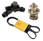 Thermostat Assembly + Water Pump with Gasket + Drive Belt Kit for BMW E46 E39