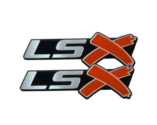 Chevy LSX Chrome & Silver Emblem Camaro Corvette - Pair - Picture 1 of 2