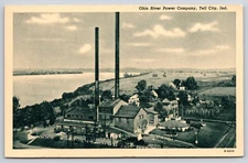 Ohio River Power Company Power House Tell City Indiana Postcard