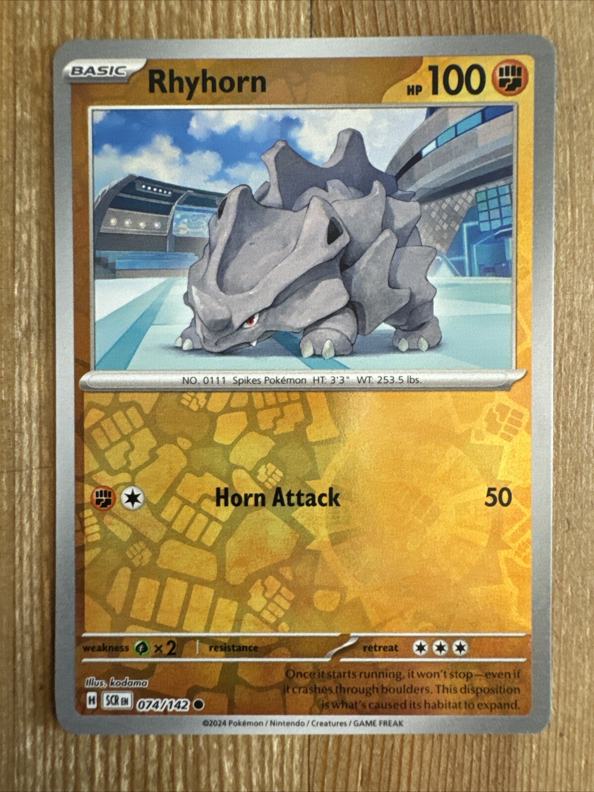 Rhyhorn 074/142 Reverse Holo Pokemon TCG: Stellar Crown Near Mint (NM)