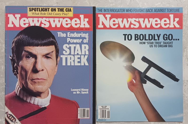 Newsweek Star Trek Spock 1986/2009 Issues Fine Condition, No Mail Label Residue