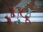 Vintage MARX 60MM STOCKADE INDIANS 1950'S FORT APACHE  PLAYSET  6 full set