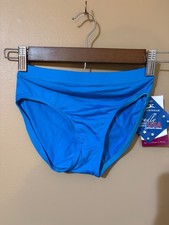 NWT Motionwear 2494 Team Brief Underwear Dance Gymnastics Turquoise Adult Petite