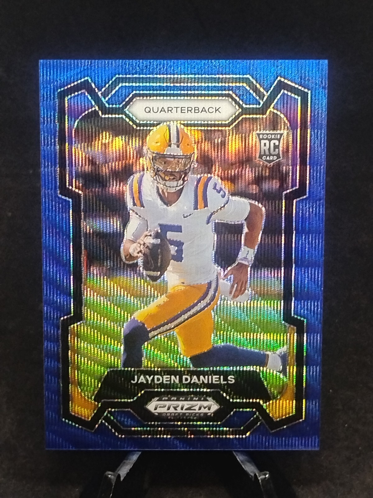 2024 Panini Prizm Draft Picks JAYDEN DANIELS RC Blue Wave Prizm 80/249