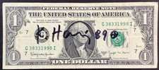 Keith Haring - Banconota da un dollaro USA autentica firmata a mano