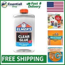 Elmer's 32oz Clear Washable Glue - Great for School Projects Slime Making