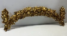 Gold Gilt Baroque Fruit Floral Swag Italy Wall Hanging