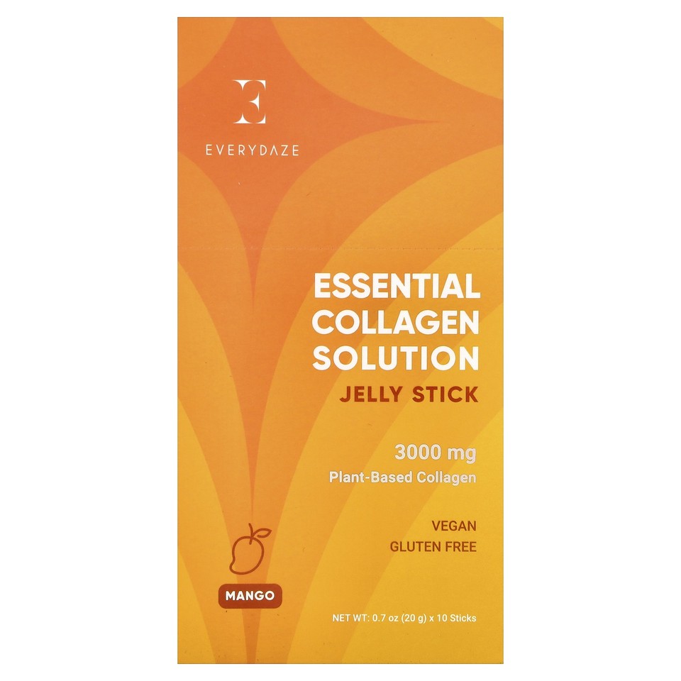 Essential Collagen Solution Jelly Stick, Mango, 10 Sticks, 0.7 oz (20 g) Each