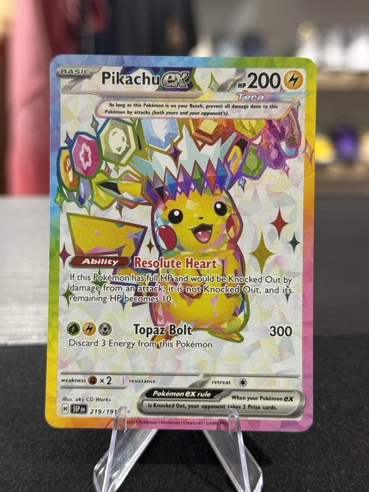 Pikachu ex 219/191 Ultra Rare Surging Sparks Pokemon NM/M