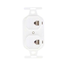 Leviton 41366-IDW Duplex White USOC Phone Jack 110-Type Voice 6-Wire Type 106