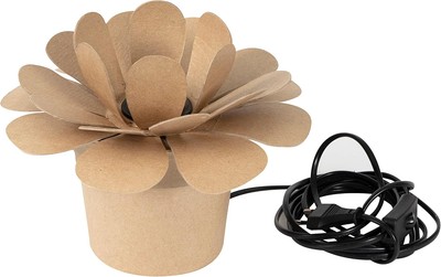 Braunes Pappmaché, Lotuslampe 26cm - Kartonbraun, Decopatch