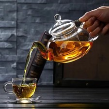 1pc Heat-Resistant Glass Teapot 400ml/600ml/800ml/1000ml Flower Tea Pot - NEW